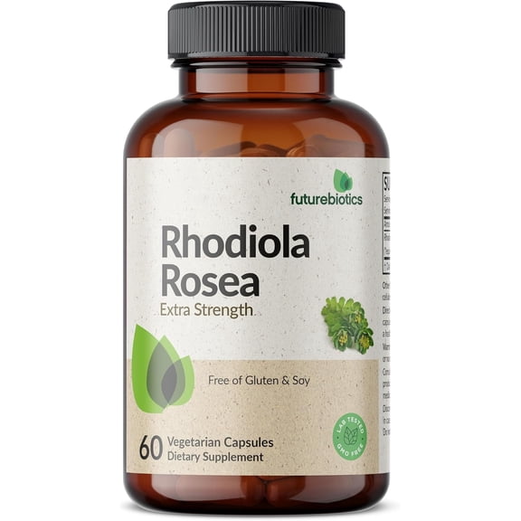 Futurebiotics Rhodiola Rosea Powder Adaptogenic Herb Vegetarian Capsules, 60 Count