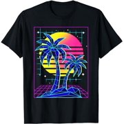 Futurism Palms 80s Electro Sunset Aesthetic Vaporwave T-Shirt