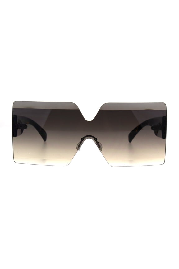Futurism Rectangular Robotic Funk Disco Gradient Sunglasses Tortoise Smoke