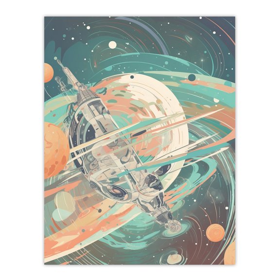 Futuristic Abstract Galactic Outer Space Abstract By David Bain Large Wall Art Poster Print Thick Paper 18X24 Inch