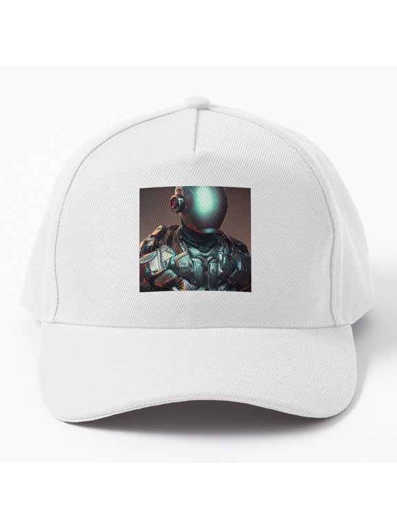 Futuristic Armored Soldier Baseball Cap, Tactical Sci-Fi Military Graphic Design, Classic Hat
