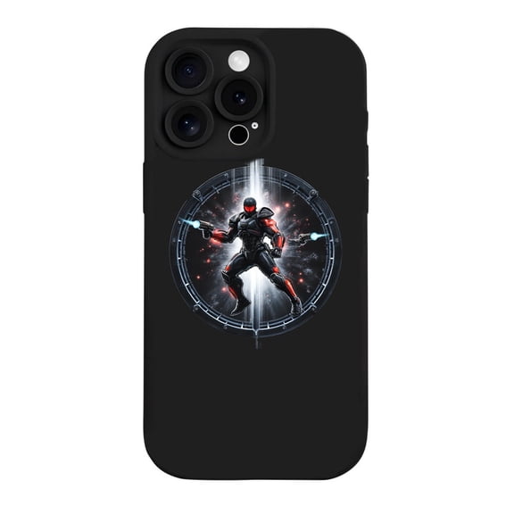 Futuristic Armored iPhone 15 Pro Case - Lightweight Yellowing Resistant Sci - Fi Design with Blue Energy