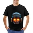 thumbnail image 1 of Futuristic Black Cotton Short Sleeve T-Shirt for Men - Sci - Fi Design with Transparent & Starry Sky Pattern, 1 of 6