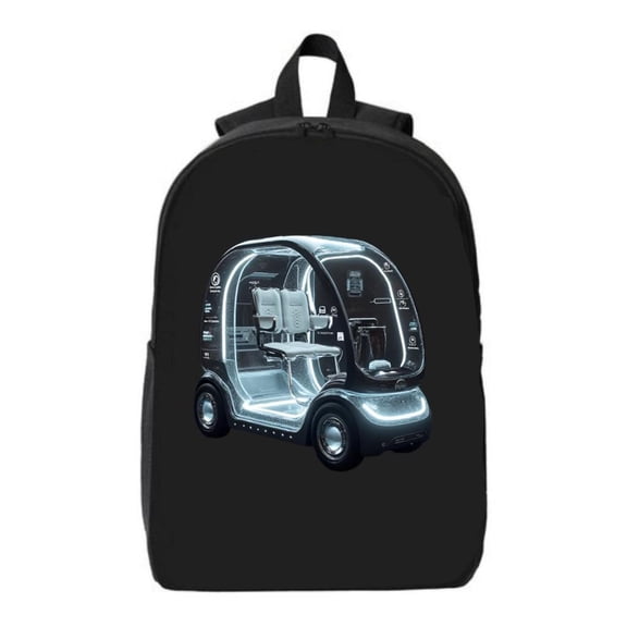Futuristic Black Laptop Backpack for College & High School - Sleek Design with Transparent Vehicle Illustration Fits 15 " Laptop & iPad Ideal Travel Bag for - & -