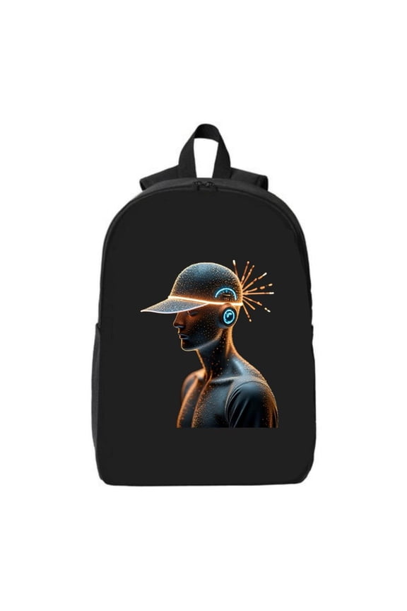 Futuristic Black Laptop Backpack for College & High School - Glowing Human Figure Design Fits 15 " Laptop & iPad Stylish Travel Bag for - & -