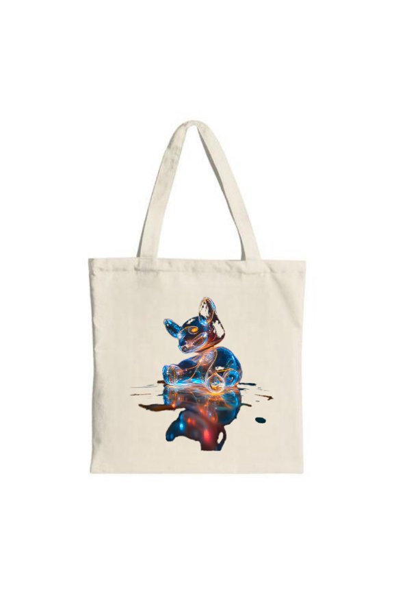 Futuristic Blue & Orange Metallic Creature Tote Bag - Eye-Catching design with glowing elements perfect for shopping travel and parties