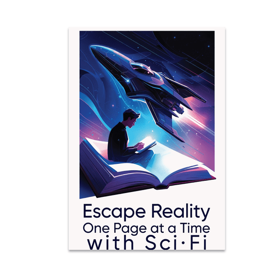 Futuristic Book Art - Sci-Fi Enthusiast - 13x19 Poster Print