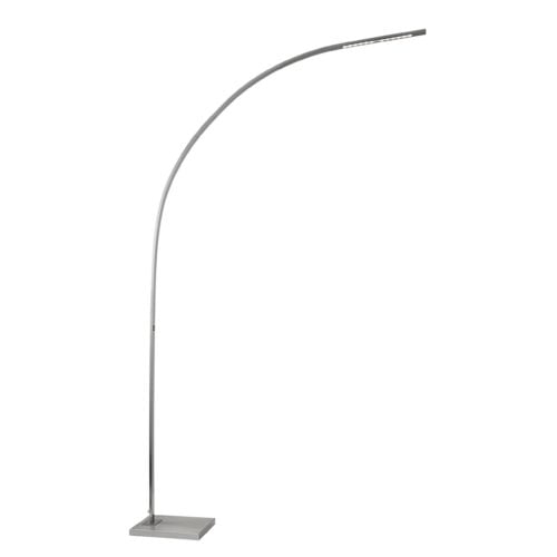 Elegant Silver Brushed Steel LED Arc Floor Lamp, 91"