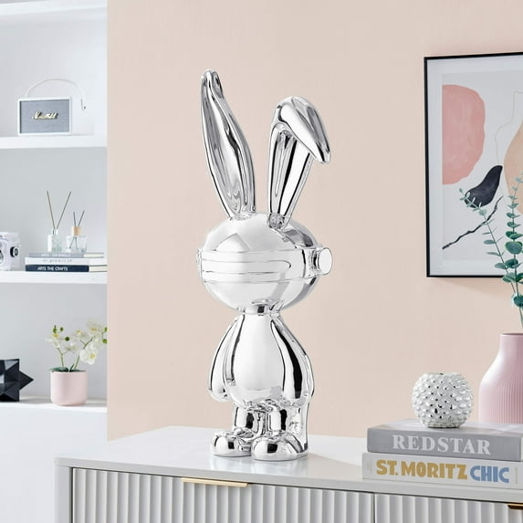 Futuristic Bunny Sculpture // Chrome