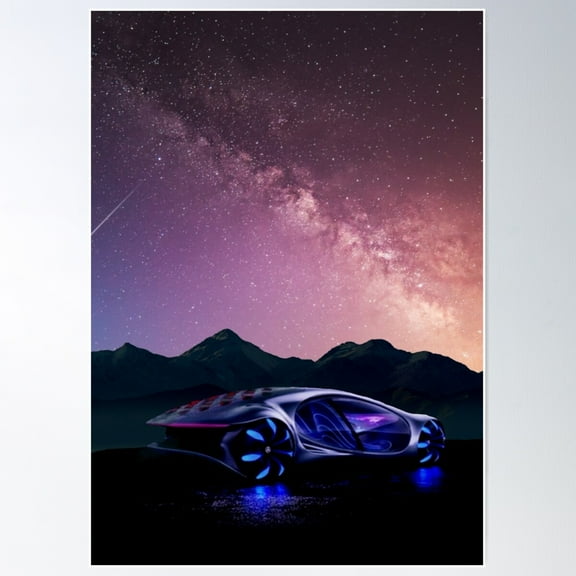 Futuristic Car Poster Wall Art, Modern Wall Decor For Living Room Bedroom, 8x12 UNFRAMED