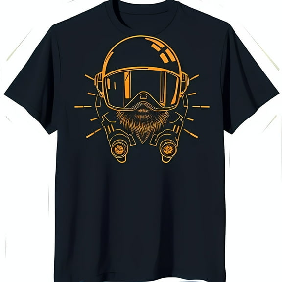 Futuristic Character T-Shirt Bold & Design Edgy Black Tee