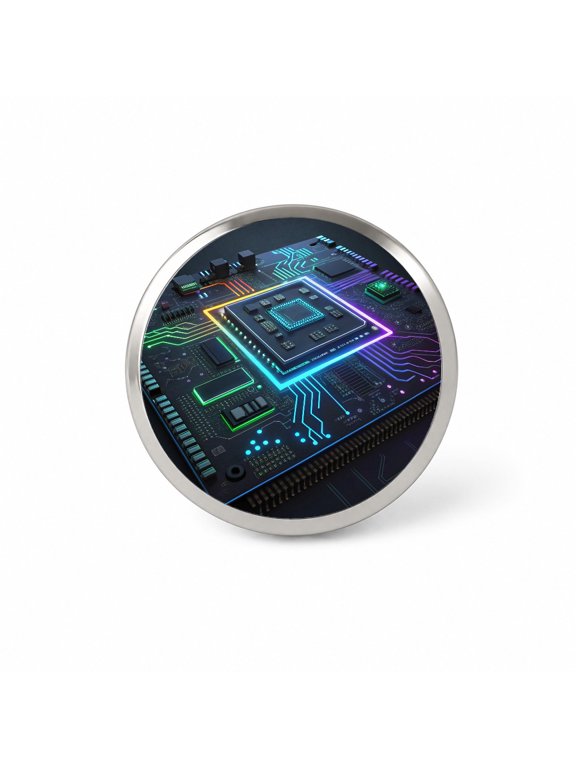 Futuristic Circuit Board Backpack Hat Novelty Lapel Pin