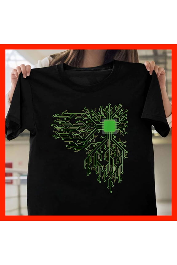 Futuristic Circuit Board Tree Hoodie - Tech Lover Gift - AI Brain Design - Cyberpunk Style T1133, Softstyle for Unisex, Sizes S–5XL