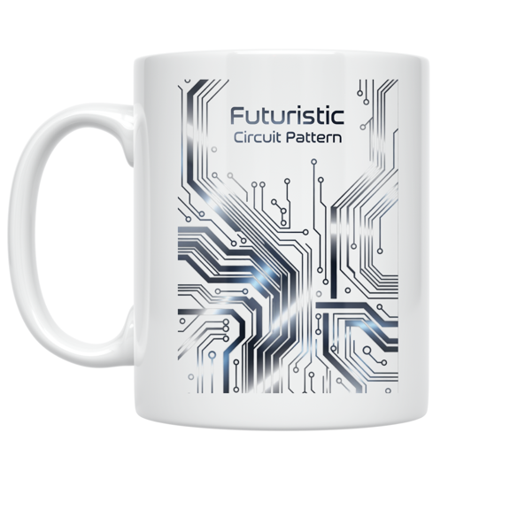 Futuristic Circuit Pattern - Tech Enthusiast - 11 oz Ceramic Coffee Mug