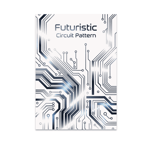 Futuristic Circuit Pattern Wall Art - Tech Enthusiast - 13x19 Poster Print