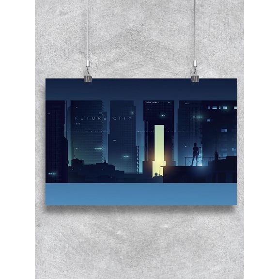 Futuristic City At Night Poster - Image by Shutterstock,