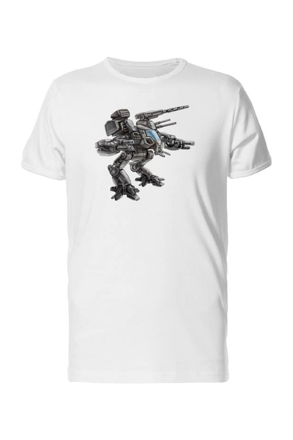 Futuristic Combat Robot T-Shirt Men -Image by Shutterstock, Male Large