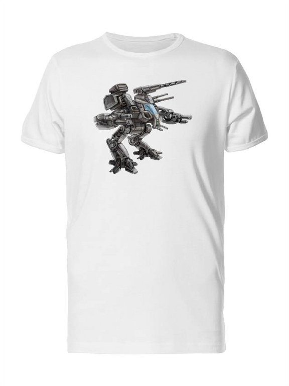 Futuristic Combat Robot T-Shirt Men -Image by Shutterstock, Male Medium