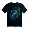 thumbnail image 1 of Futuristic Cyber Line Design Men's T-Shirt - Hi-Tech Techwear Tee, 1 of 5