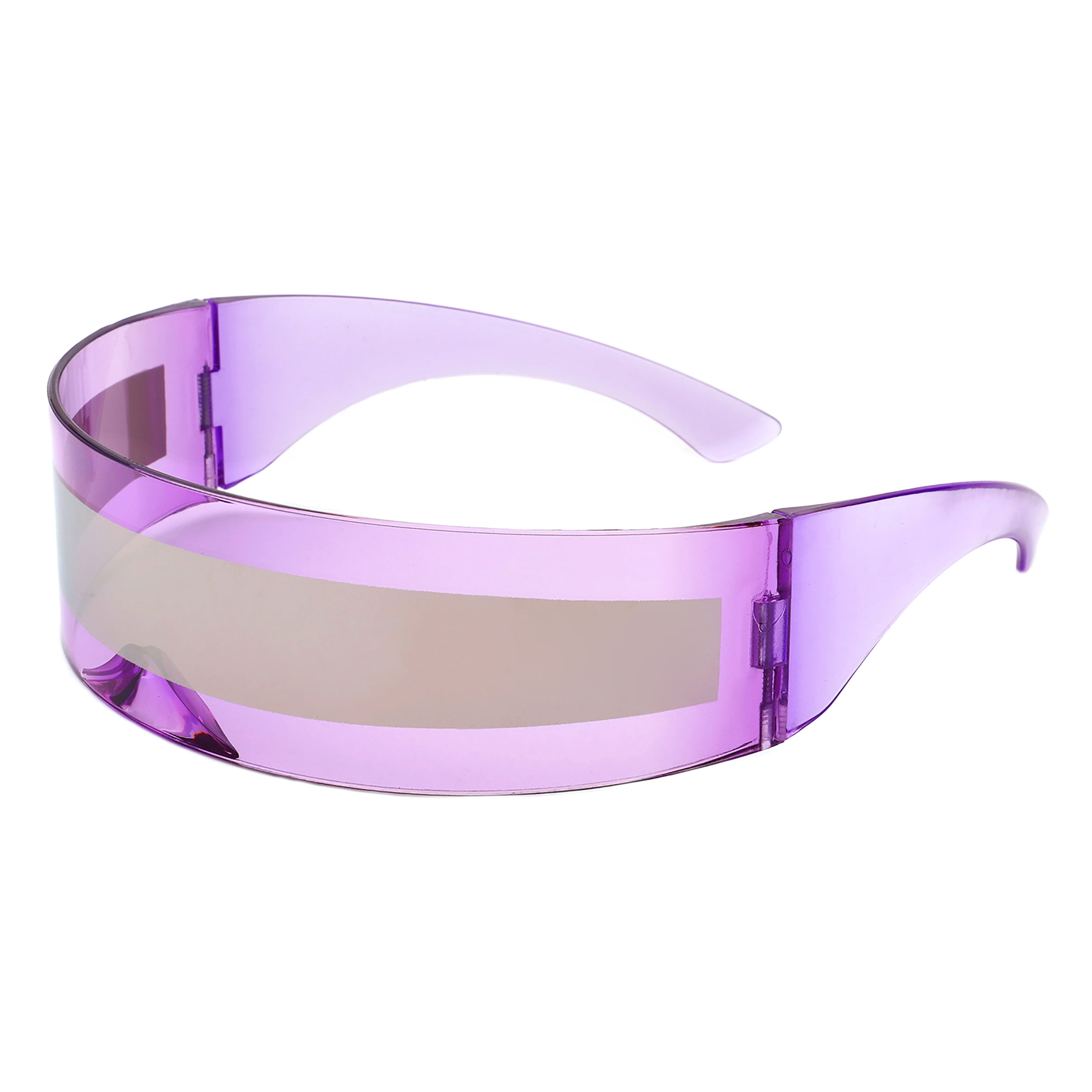 Futuristic Cyclops Shield Sunglasses Mirrored Mono Lens