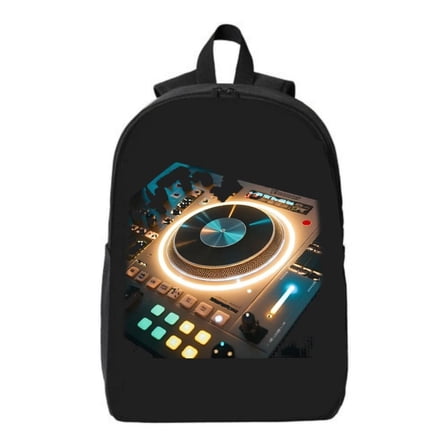 Futuristic DJ Turntable Graphic Laptop Backpack for College & High School - Fits 15 " Laptop & iPad - Vibrant Music Design for - & -