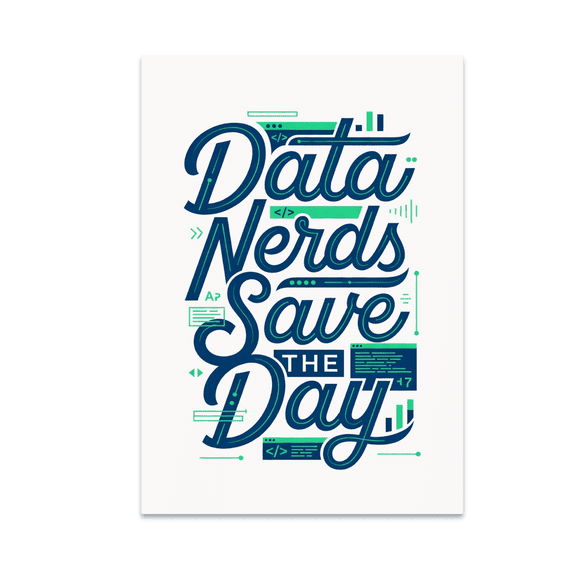 Futuristic Data Wall Decor - Data Science Enthusiast - 13x19 Poster Print