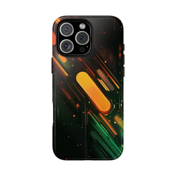 Futuristic Digital Glow Abstract Tech Line Pattern Case 17 11 12 13 14 15 17 Pro Max