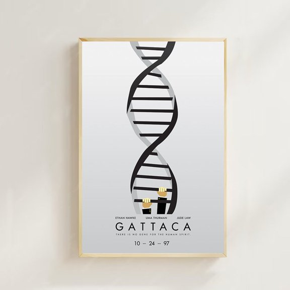 Futuristic Dystopia Genetic Code DNA Identification Spaceship Launch Control Wall Art, Unframed Poster