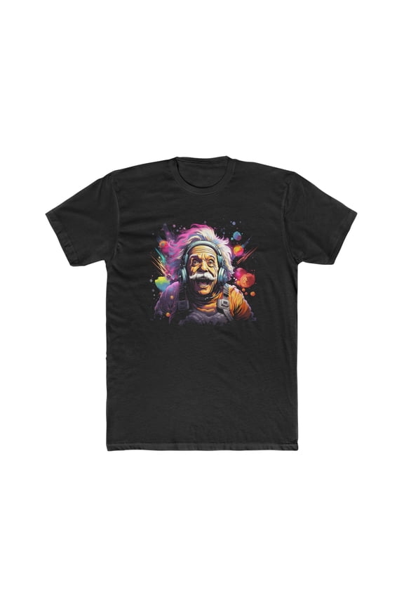 Futuristic Einstein Premium Fit Cotton T-Shirt