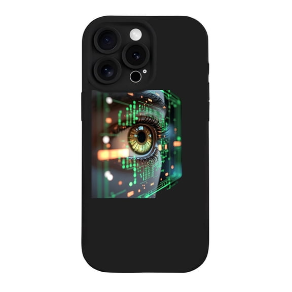 Futuristic Eye Design iPhone 15 Pro Case - Lightweight Yellowing Resistant High - Tech Board Pattern Visionary Style
