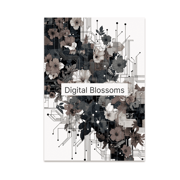 Futuristic Floral Art - Modern Decor - 13x19 Poster Print