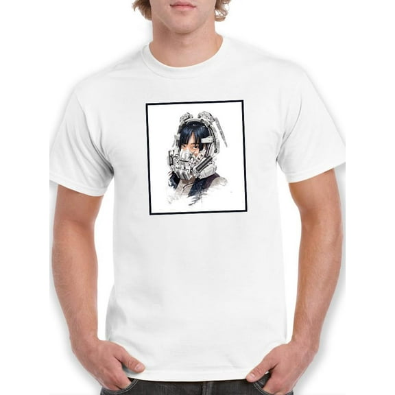 Futuristic Functional Face Mask T-Shirt Men -Image by Shutterstock, Male Large