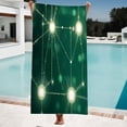 thumbnail image 1 of Futuristic Glowing Nodes Design Beach Towel - Luxurious Bath & Pool Towel for Women Perfect for Travel & Swimming, 1 of 6