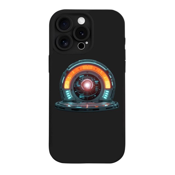 Futuristic Glowing iPhone 15 Pro Case - Lightweight Yellowing Resistant with Intricate Circuitry & Bright Circular Design