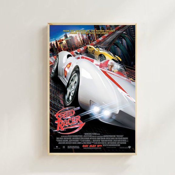 Futuristic High Speed Racing Light Grid Retro Futuristic Circuit Wall Art, Unframed Poster
