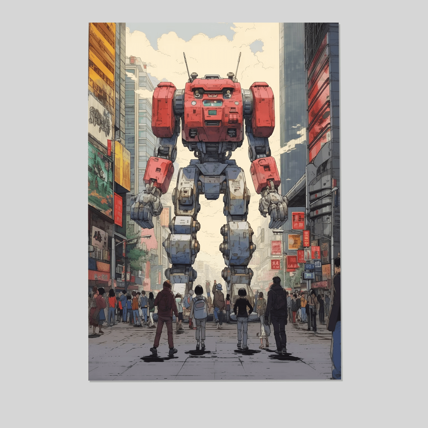 Futuristic Mecha Robot Poster: Cyberpunk Sci-Fi Poster Full Size 24 ...