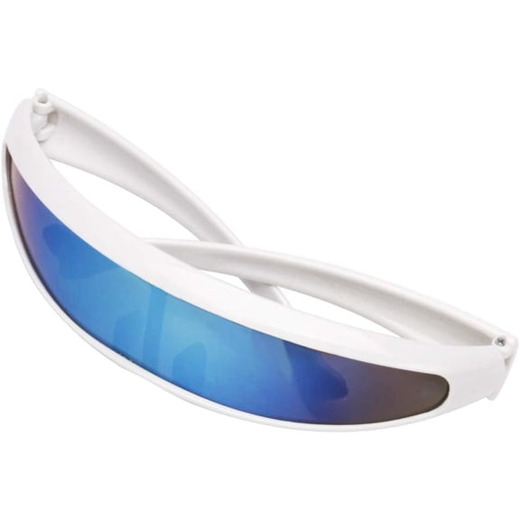 Futuristic Narrow Cyclops Sunglasses UV400 Personality Mirrored Lens
