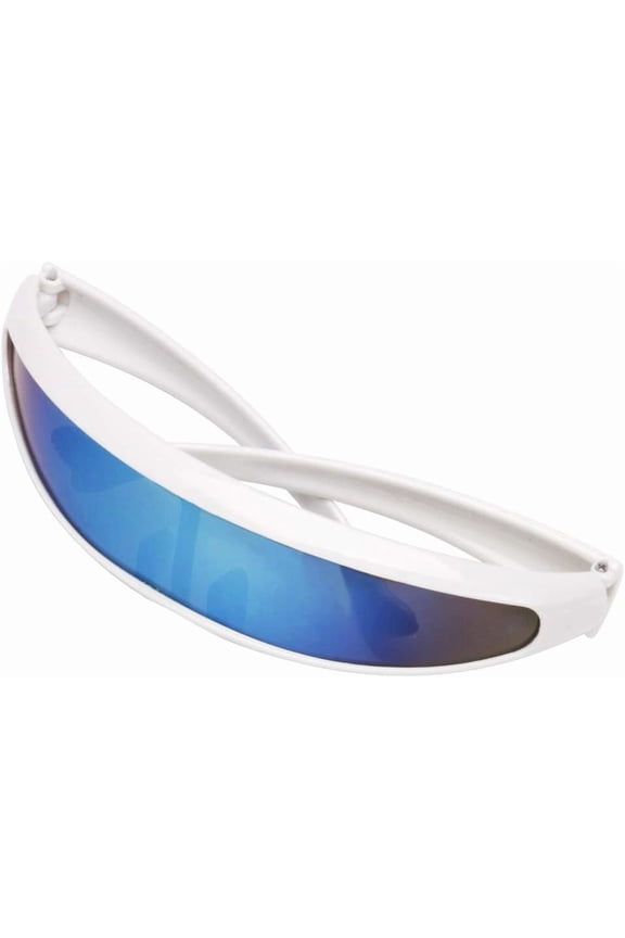 Futuristic Narrow Cyclops Sunglasses UV400 Personality Mirrored Lens