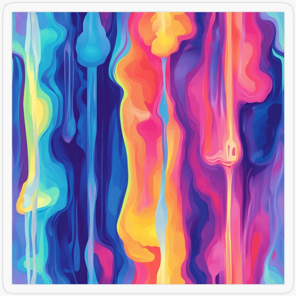 Futuristic Neon Waterfall Sticker Kir-3165 - Walmart.com