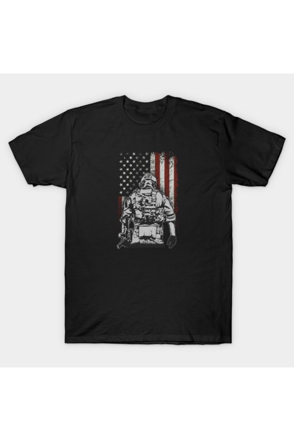 Futuristic North American Soldier Sci-Fi Military Graphic G565 Unisex T-Shirt, Up to Size 5XL