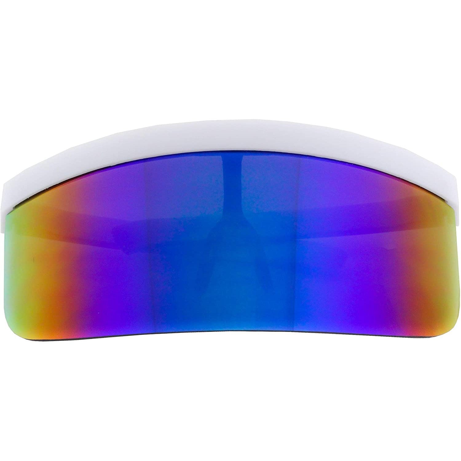 Futuristic Oversize Shield Visor Sunglasses Flat Top