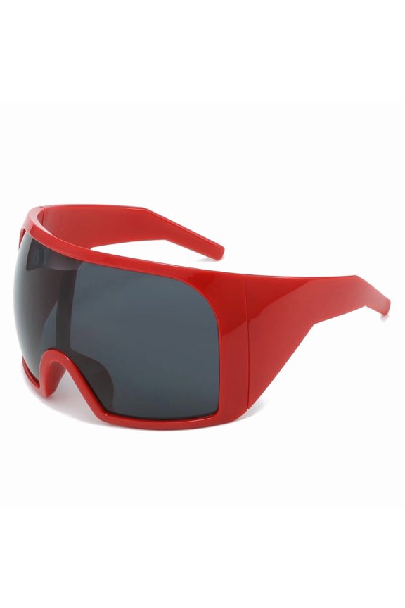 Futuristic Oversized Wrap-Around Sunglasses, UV400 Protection PC Lenses, Unisex Shield Style