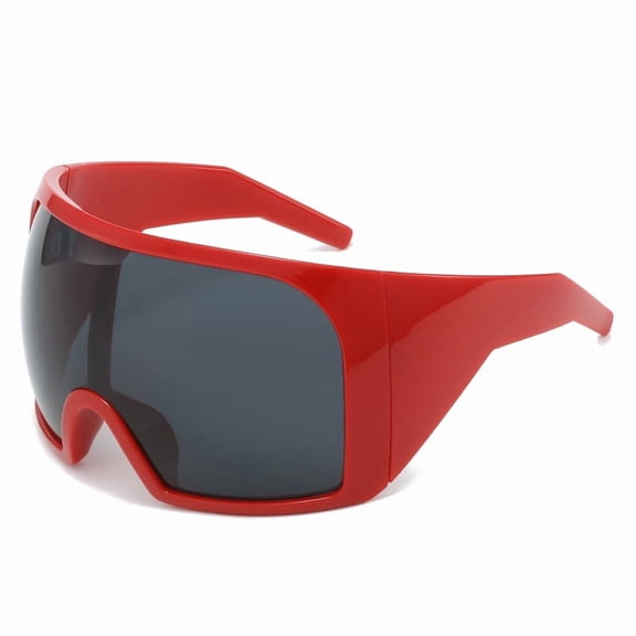 Futuristic Oversized Wrap-Around Sunglasses, UV400 Protection PC Lenses, Unisex Shield Style