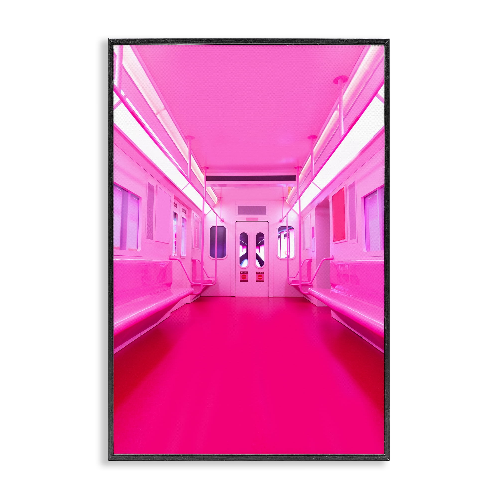Futuristic Pink Tone Subway Black Framed Giclee Art, design by LISH Creative