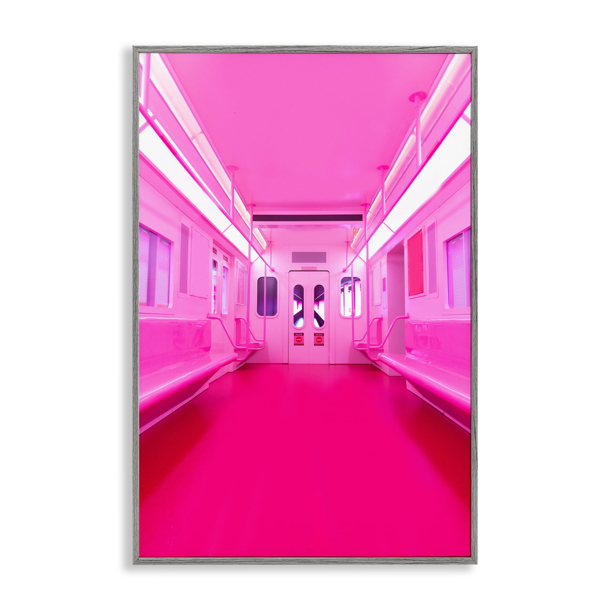 Futuristic Pink Tone Subway Gray Framed Giclee Art, design by LISH Creative