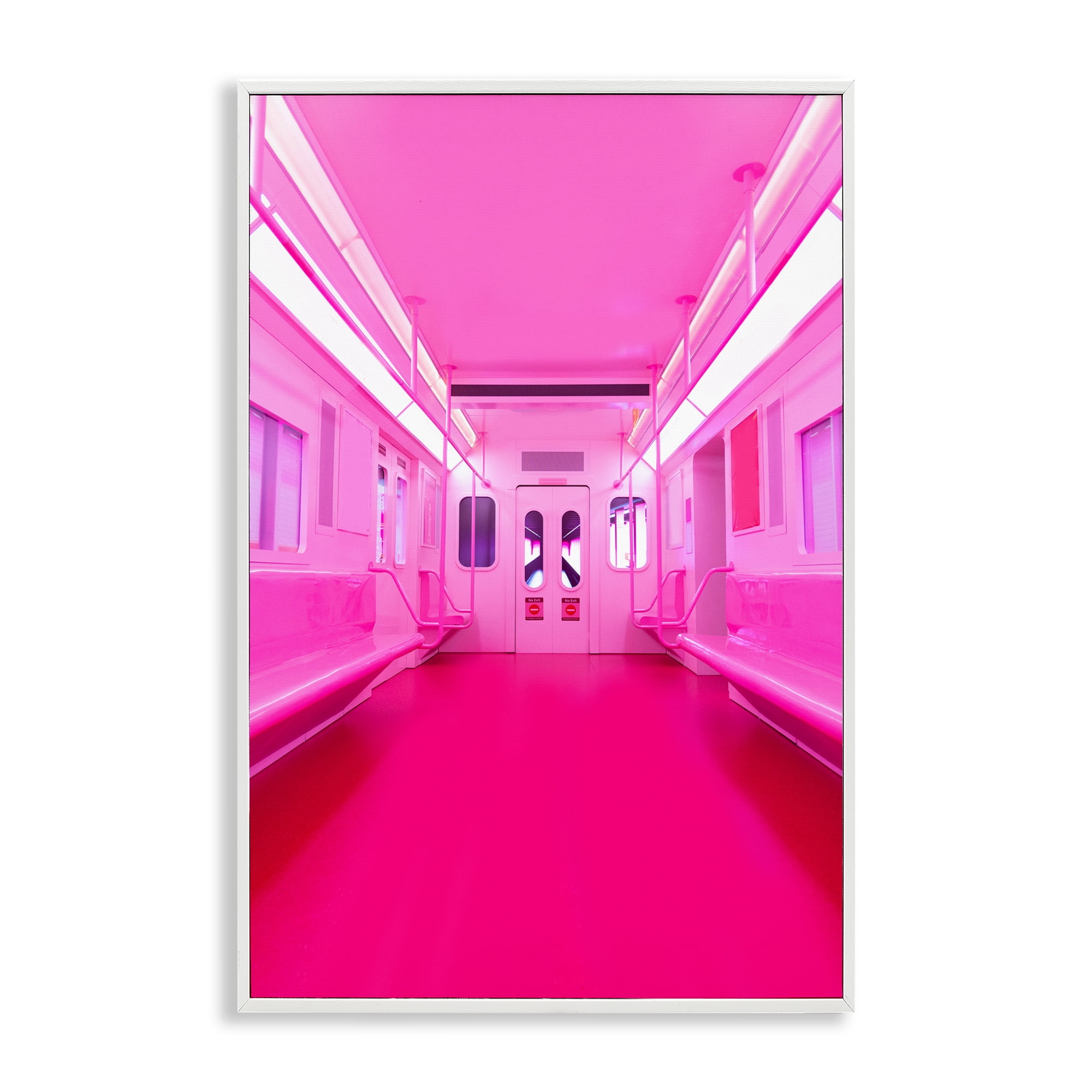 Futuristic Pink Tone Subway White Framed Giclee Art, design by LISH Creative