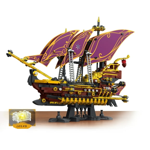 Futuristic Pirate Ship Model DIY Sci-Fi Battleship Building Kit, Collectible Display for Teens & Adults, Creative Gift for Space Adventure Fans