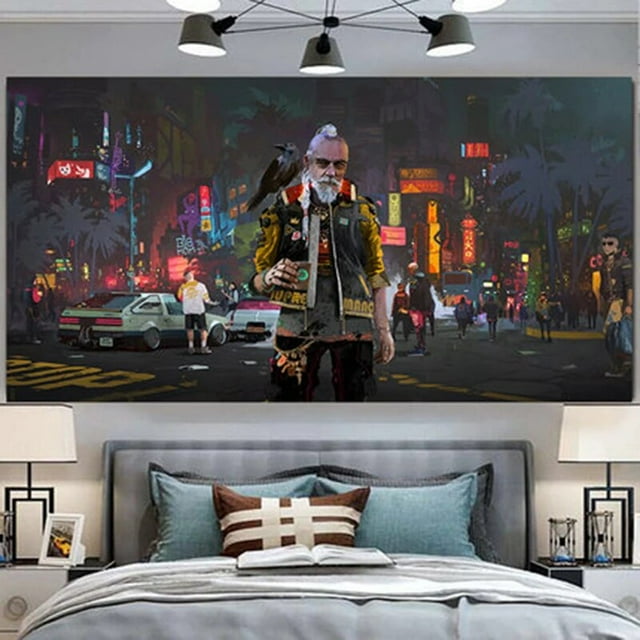Futuristic Poster Tapestry Hippie 3d Sports Car and Manga Curtain ...