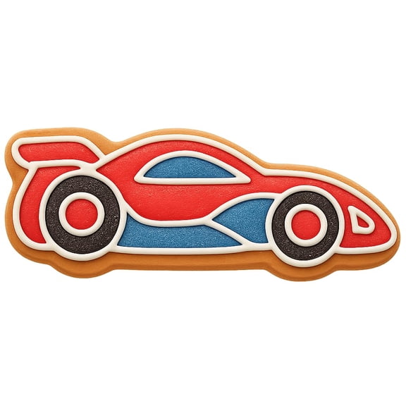 Futuristic Racing Car Cookie Cutter & Stamp - 4x1.5" Fun Sport Design