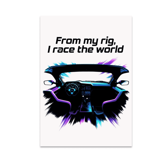 Futuristic Racing Cockpit Art - Sim Racing Enthusiast - 13x19 Poster Print